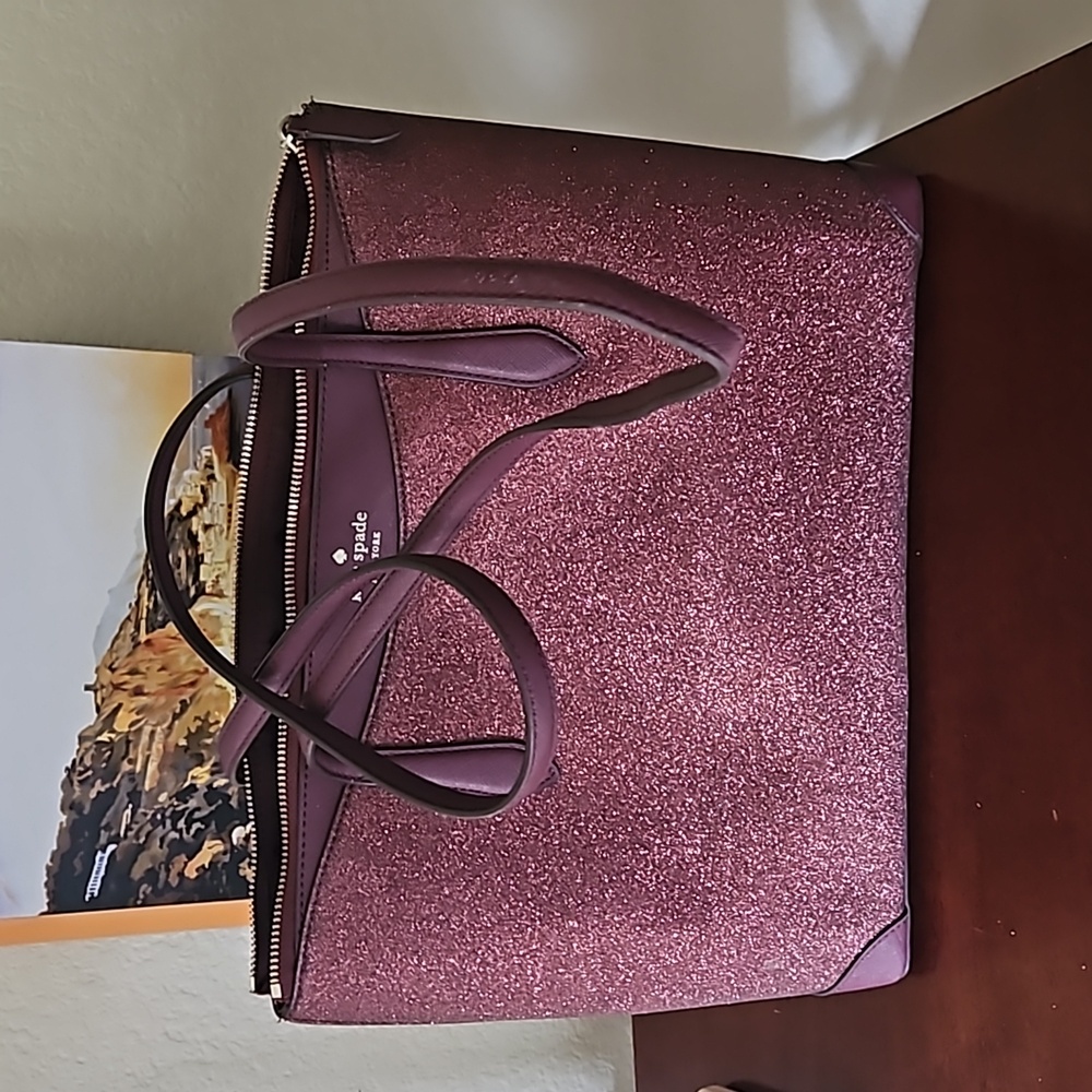 Kate Spade gorgeous burgundy sparkle tote.